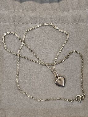 Classic Sterling Silver Heart Pendant Necklace - Polished Silver